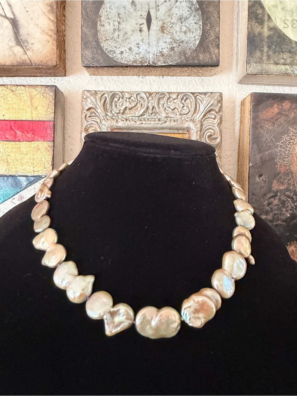 Statement‎ Baroque Freshwater Pearl Necklace – Oversized Iridescent Coin Pearls